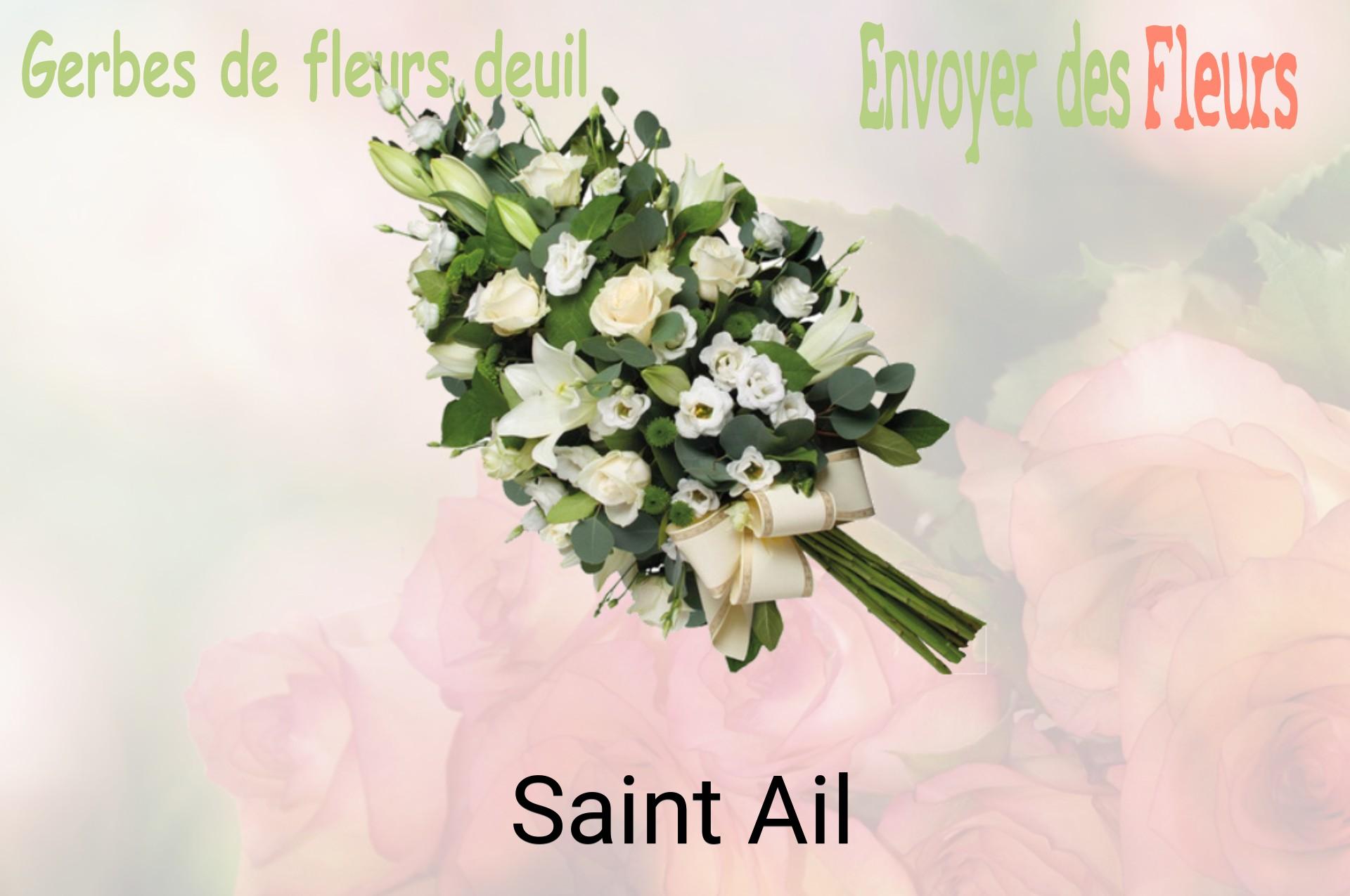 Gerbe de fleurs de deuil livrée à Saint-Ail